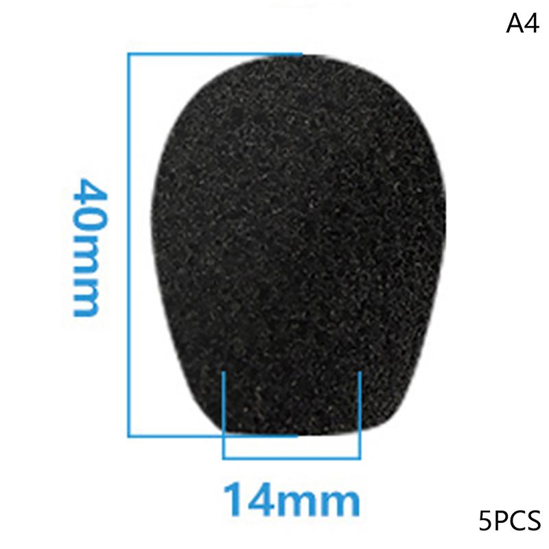 5Pcs Foam Earphone Mic Cover Microphone Windscreen Headphone Sponge Black Microphone Dedicated Set Headset Replacement