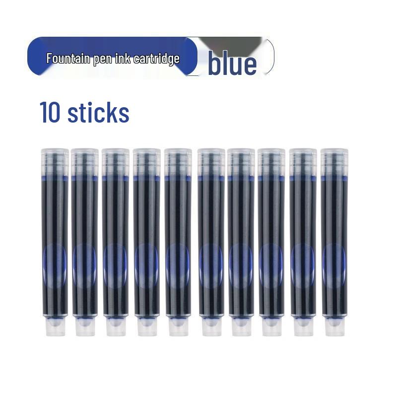 Refillable Ergonomic Fountain Pen for Students - Transparent Colored Plastic Design