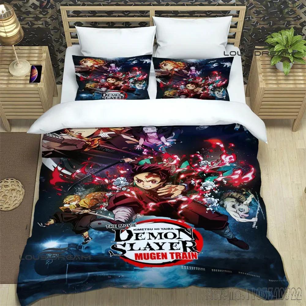 Demon Slayer Printed Duvet Cover Set HD Comforter Cover for Kids Bedding Sets Bedclothes Bedroom Decor
