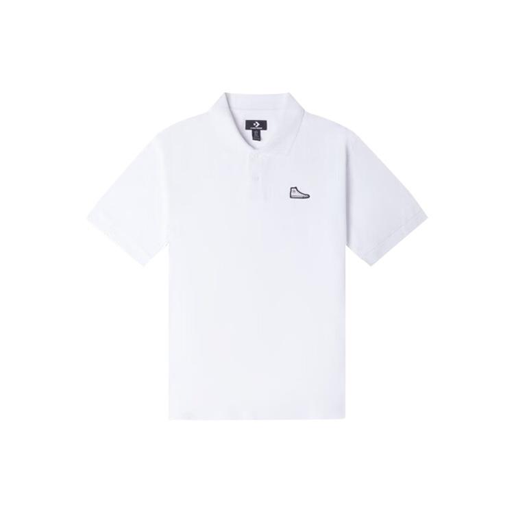 Converse Shoe Patch Polo Shirt Asia Sizing White Men s 10024739-A01 XL