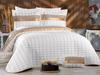 Colors Quilted Double Bedcover 4pcs, Coverlet 250x260, Pillowcase 50x70, Micro Cotton, Cream Gold