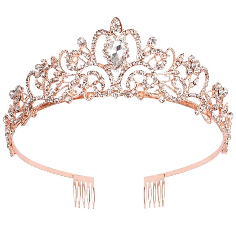 Rhinestones Tiaras For Women And Girls Elegant Crowns With Comb For Wedding Bridal And Party Hair Accessories