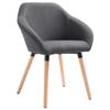 Dining Chairs Set of 4 Dark Grey Fabric