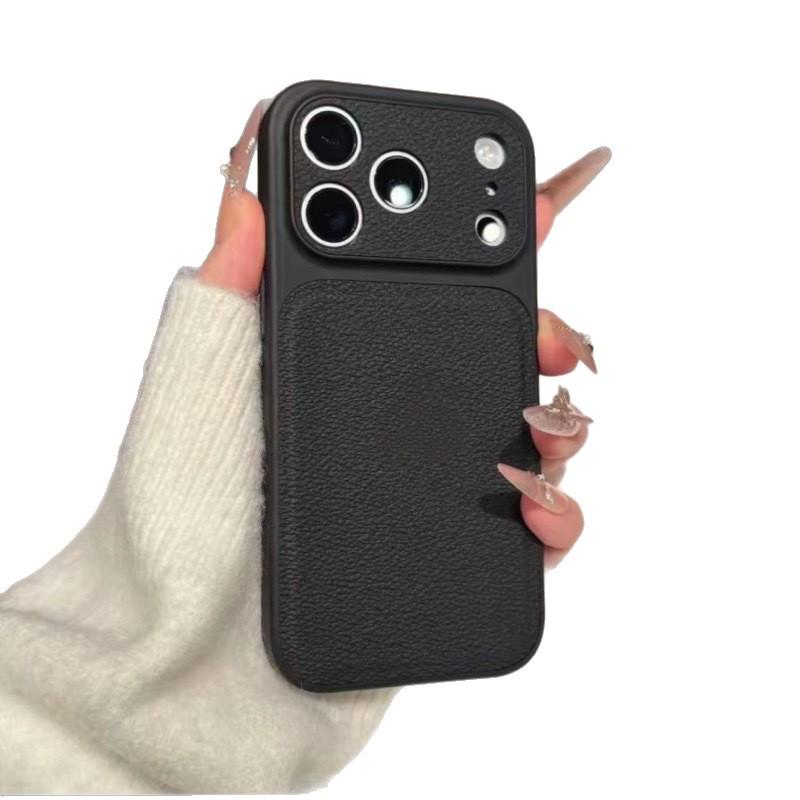 Lychee Pattern Leather Phone Case for iPhone 17 Pro/16 Pro/15 Pro/14 Pro - Autumn/Winter Design