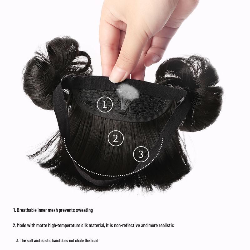 Hairband Wig for Baby Girls with Bangs and Hair Clip Accessories