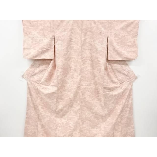 Hand-woven pongee kimono with flower patterns on the house [Worn]
