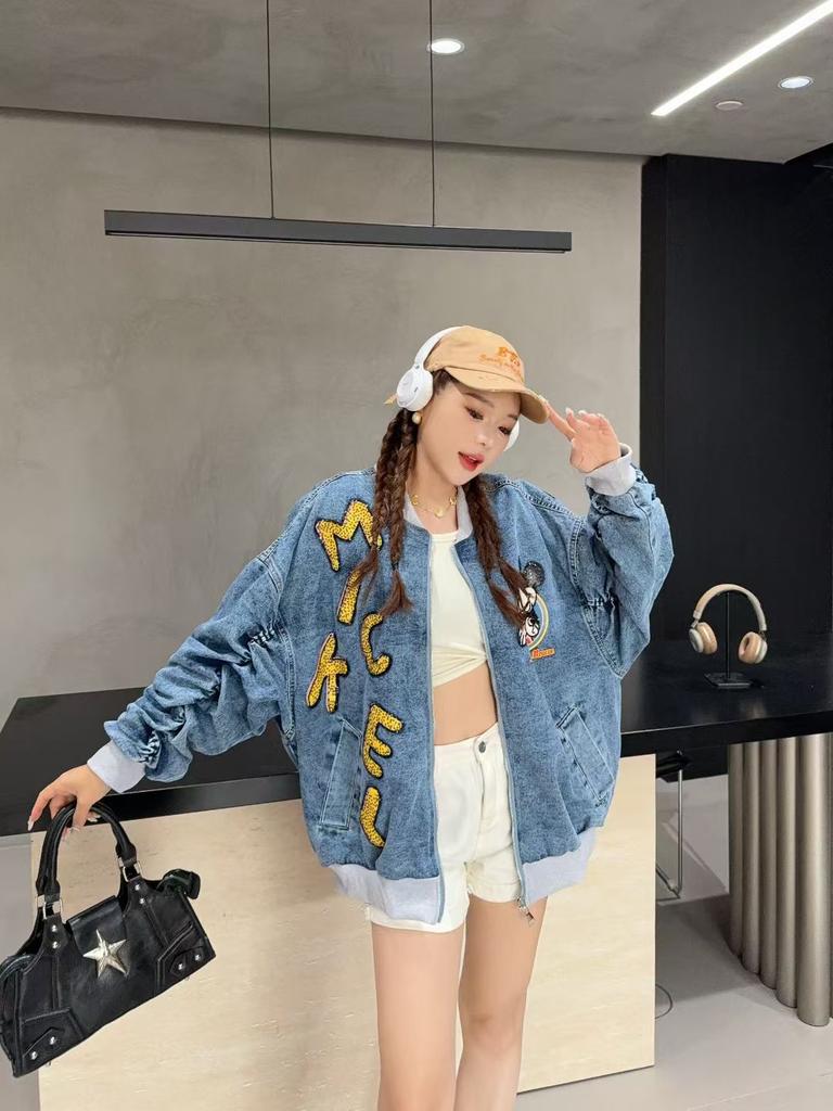 European trendy brand Mickey Sigongge baseball jacket women's spring loose design versatile jacket top