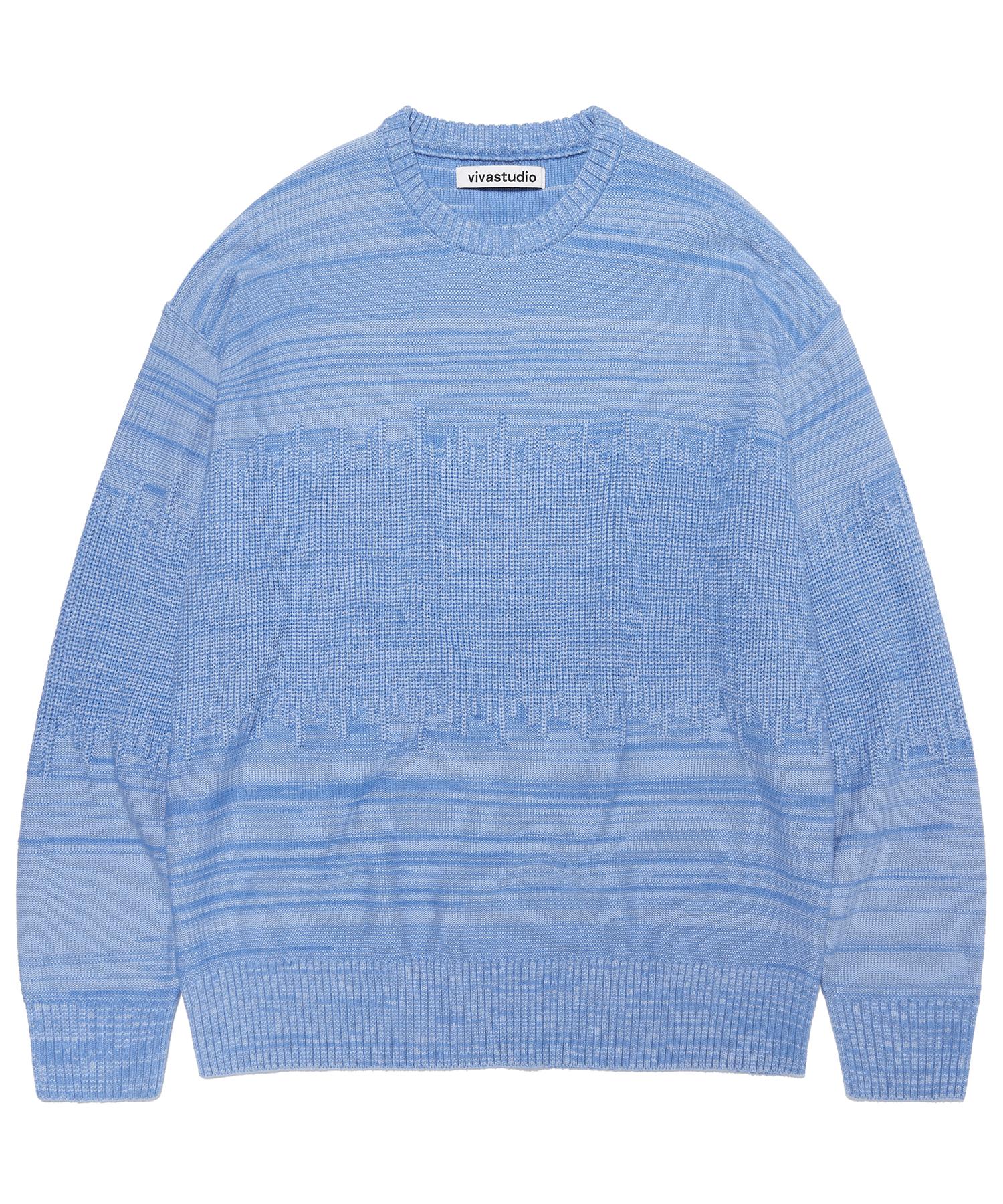 Viva Studio Distortion Round Knit [Blue] S