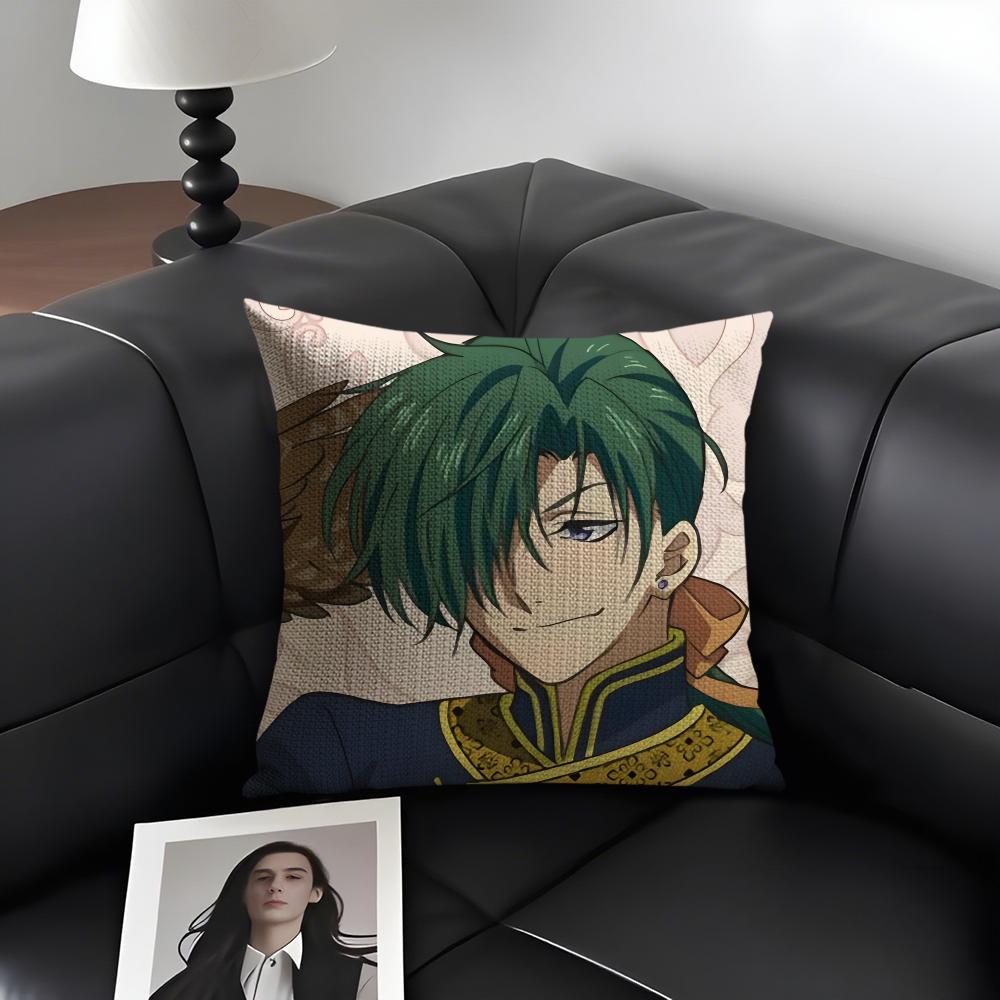 

YYona OOf The DawnN Anime Cushion Cover Natural Linen Organic Fabric DoubleSided Printing Sofa Home Decor Gift Pillow Case 30x30cm