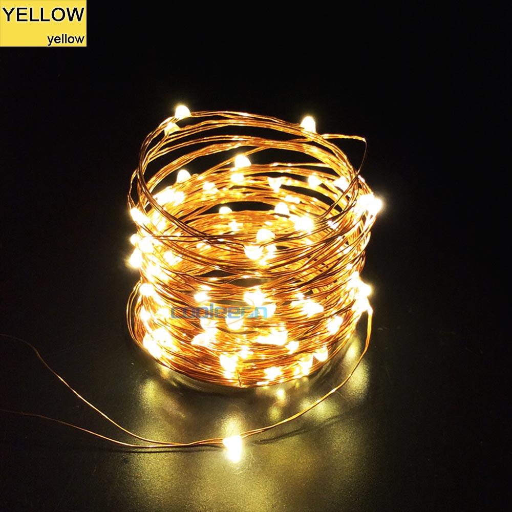 1m 2m 3m 4m LED Cooper Wire String Bec cu zână CR2032 Buton alimentat cu baterie Lampă cu bandă LED colorată pentru decorarea de vacanță de Crăciun