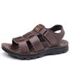 Men's Genuine Leather Non-Slip Beach Sandals - Casual, Breathable, Versatile Summer Shoes for Middle-Aged and Elderly.