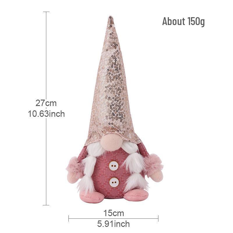 High-end Knitted Christmas Gnome Plush Ornament with Pointed Hat