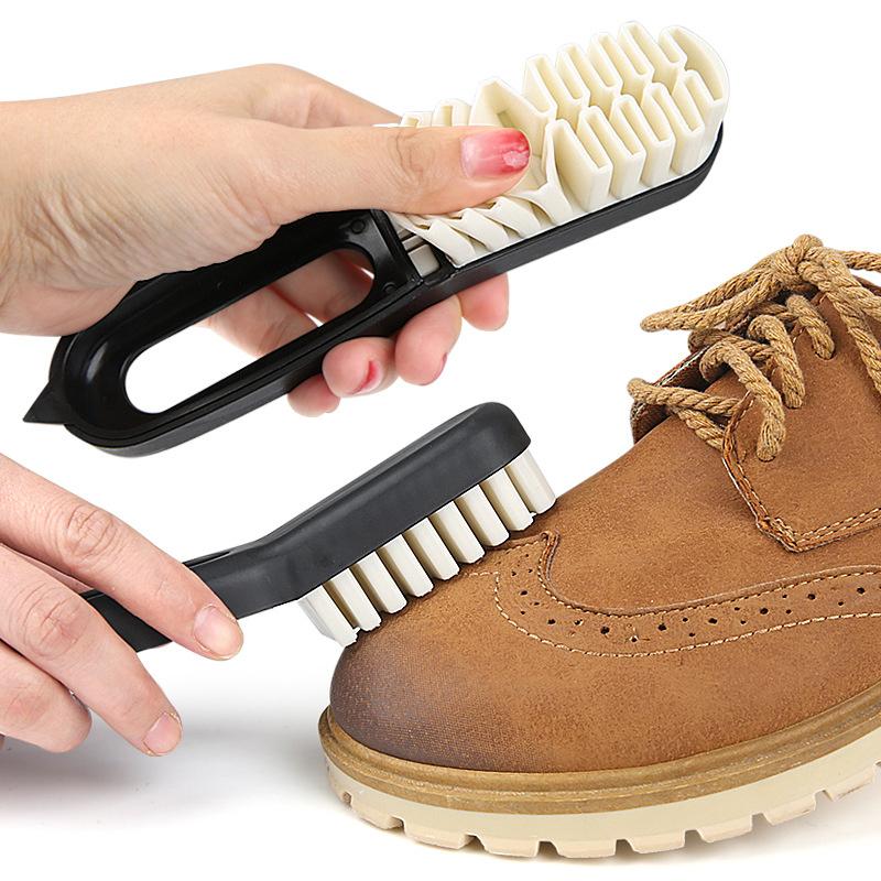 2-In-1 Leather Brush For Suede Boots Bags Scrubber Cleaner White Rubber Crepe Shoe Brush Household Necessary Wall Crevice