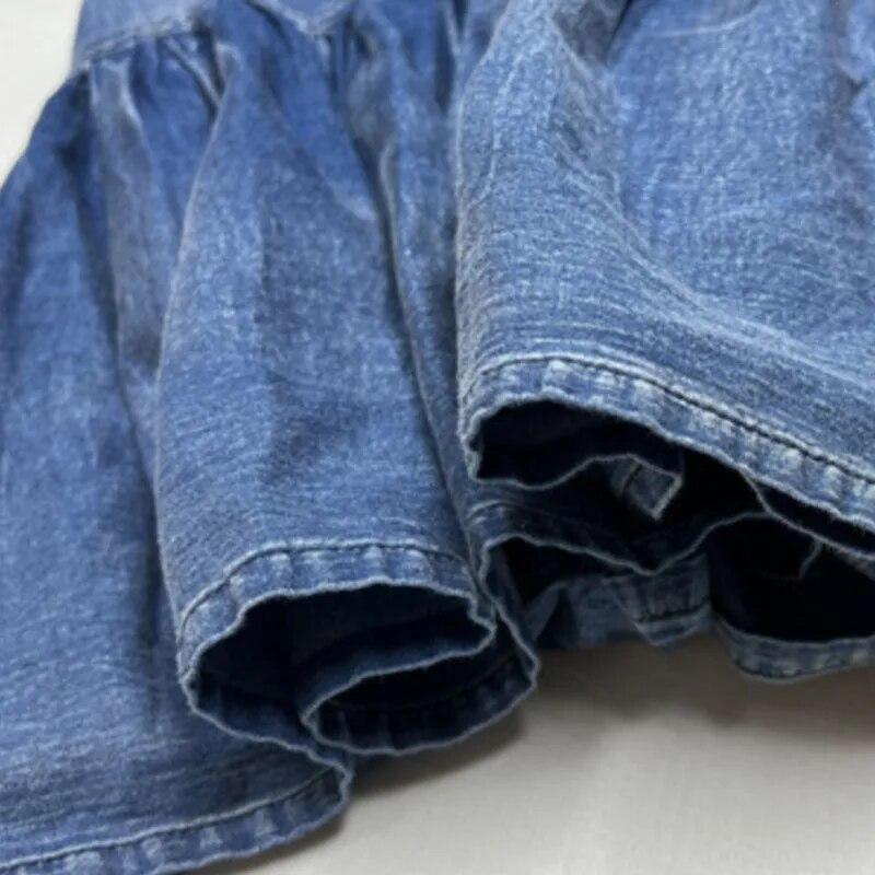 Johnature Woman Spring Cotton Vintage Lotus Leaf Pendulum Dress O-Neck Loose Half Sleeve Embroidery Niche Casual Dress