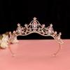 Couronne Tiara de Mariée de Luxe, Couronne de Mariage en Cristal Plaqué Argent pour Mariée Fête d'Anniversaire