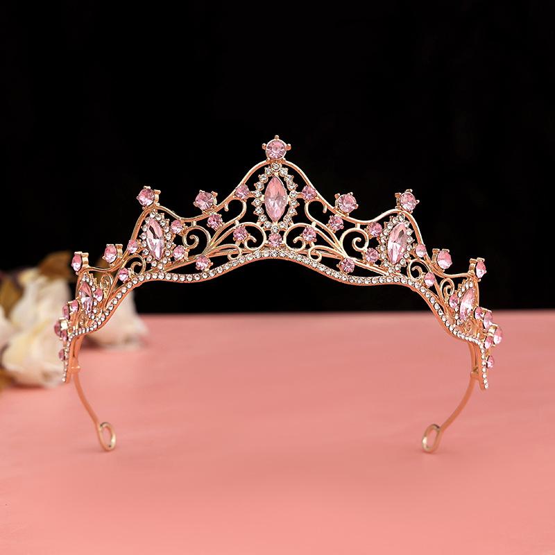 Couronne Tiara de Mariée de Luxe, Couronne de Mariage en Cristal Plaqué Argent pour Mariée Fête d'Anniversaire