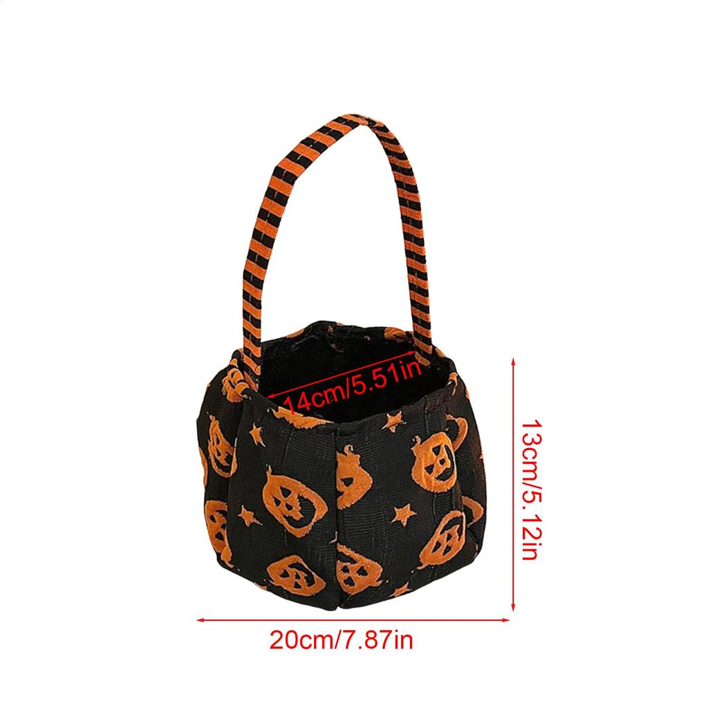 Halloween Candy Bag  Pumpkin Boo Trick or Treat Portable Candy Bag Tote Bucket Basket Kids Play Bags Holiday Storage Bags