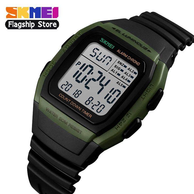 

SKMEI Новые мужские спортивные часы Ретро Многофункциональные модные часы Квадратный хронограф с обратным отсчетом Водонепроницаемые наручные часы 1278