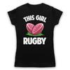 This Girl Loves Rugby Slogan Sports Lover Cool Retro Mens And Womens T-Shirt