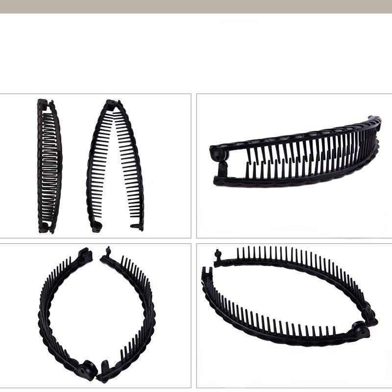 Pinza para el pelo estilo banana vintage de color liso para mujeres y niñas, peine ondulado, horquilla, herramienta para peinar el cabello con trenza, accesorios prácticos para el cabello a la moda