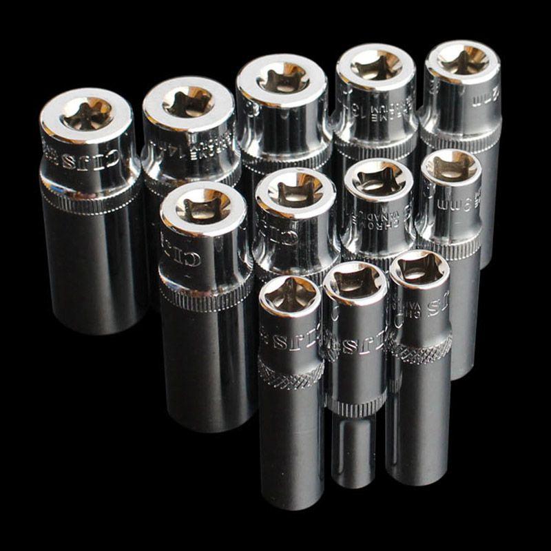 Premium Hex Drive Part 1/4" Drive Socket Set Long Deep 4-14 Mm Snap On Screwdriver