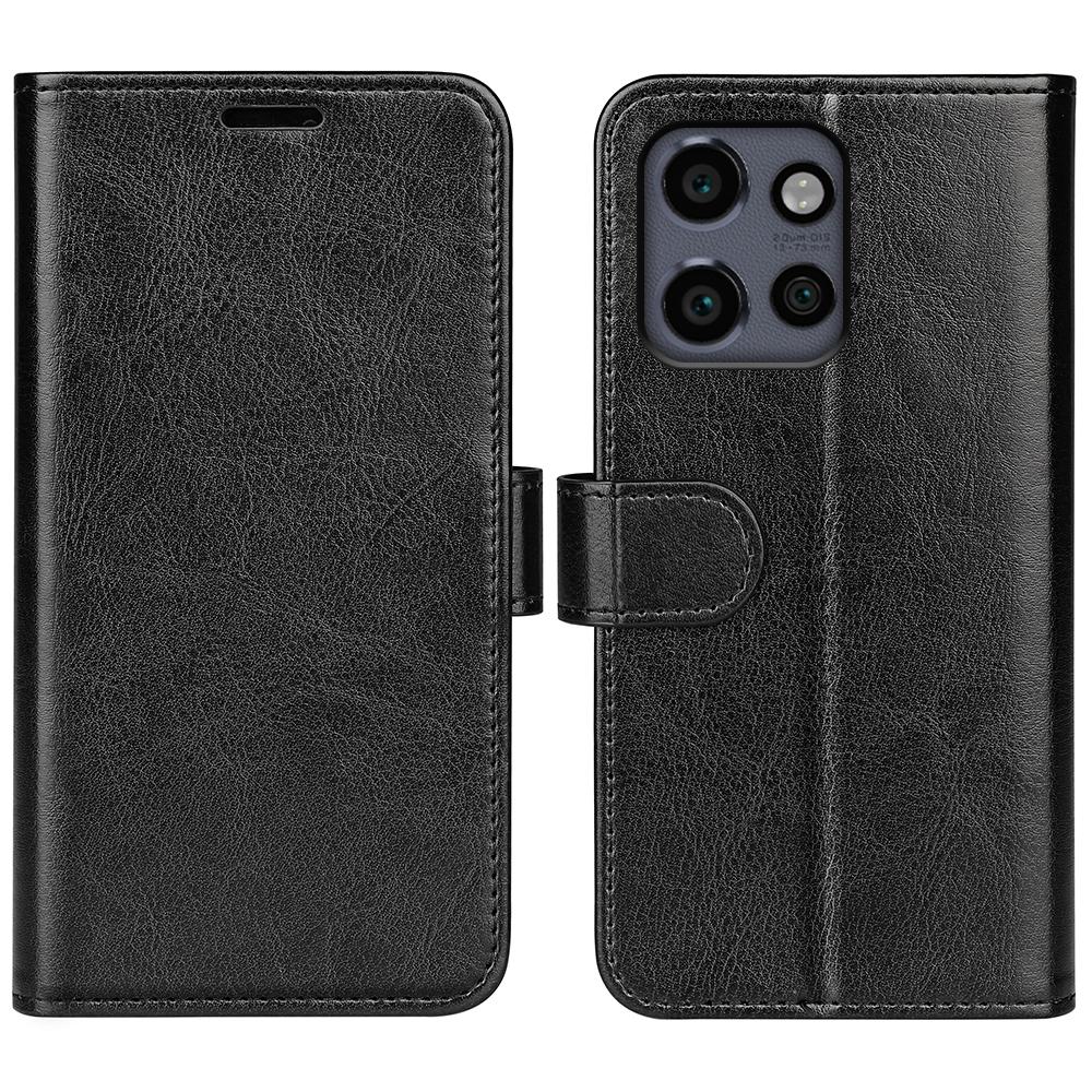 

For Motorola Edge 50 Neo 5G/Moto S50 5G/Thinkphone 25 5G Wallet Case Crazy Horse Texture Stand Leather Phone Cover Black
