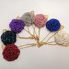 Manschettknappstillbehör Ros Krage Nål Blad Lapeldekoration Herr Corsage Tyg Blommig Märke