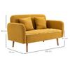 Sofa 2-Seater Couch with 2 Throw Pillows, Small Loveseat with Velvet Look, Modern Upholstered Sofa for Living Room, Bedroom, Small Space