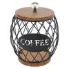 Coffee Capsule Holder Fruit Shaped Stylish Coffee Pod Storage with Wooden Base Lid Home Decor Black