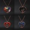 Fashion Tree Of Life Pendant Necklace Jewelry Natural Stone Healing Crystal Stone Necklace For Woman Yoga Accessories