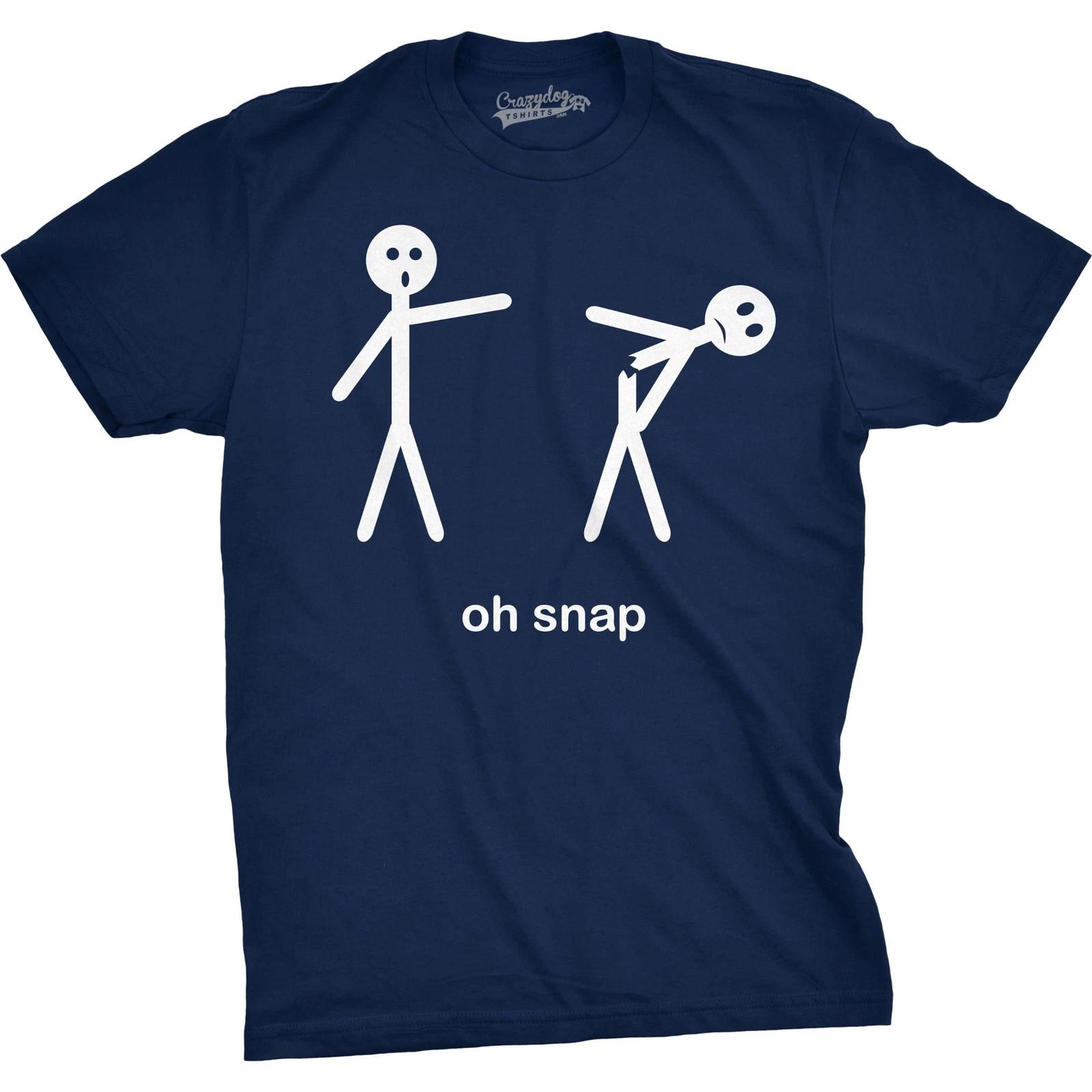 Mens Oh Snap Funny Stick Figure Hilarious Sarcastic Adult Humor Sarcasm T shirt XS