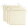 Garden Chairs with Cream Cushions Set of 4 Solid Teak Wood
