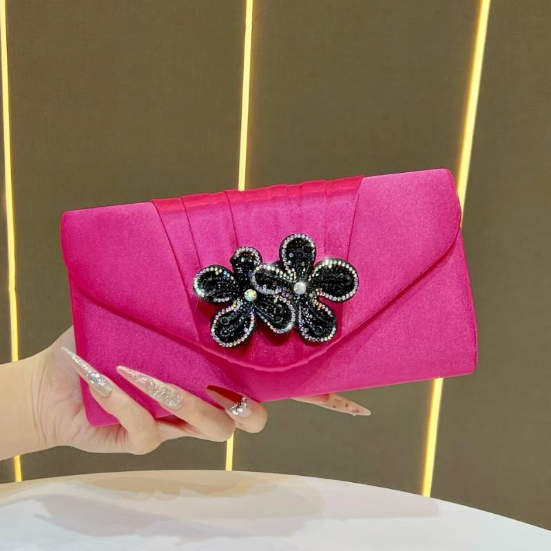 Вечерняя сумка, Сумка через плечо для светской львицы, Модная вечерняя сумка-клатч розы красного