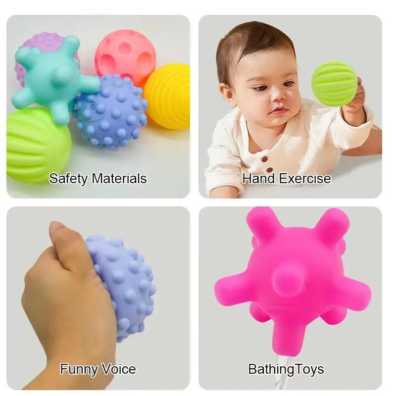 Sensory Balls for Baby Touch Hand Ball Massage Soft Textured Balls Baby Hands Squeeze Balls Set Develop Kid's Tactile Senses Toy