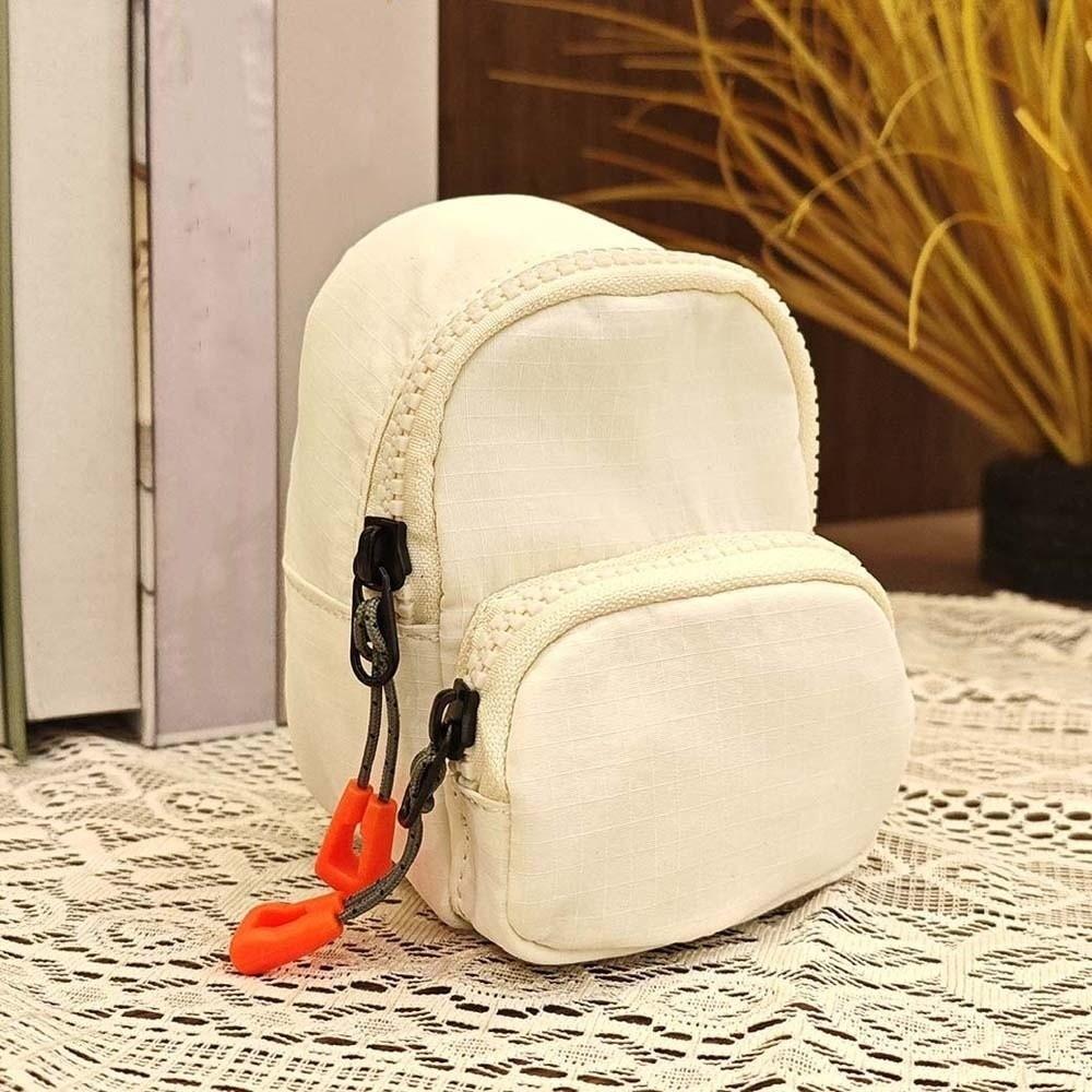 Mini Oxford Cloth Hanging Neck Coin Purse Mini Earphone Bag Simple Portable Small Small Pendant Key Pouch with Lanyard