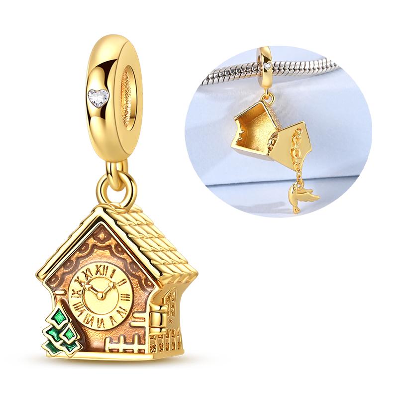 Original 925 Silver Charms Openable Matryoshka Dolls Suitcase Fit Bracelet Diy Fine Jewelry