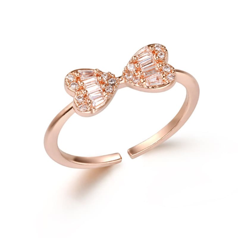CRANNE Heart Ribbon Cubic Point Ring C24RB095