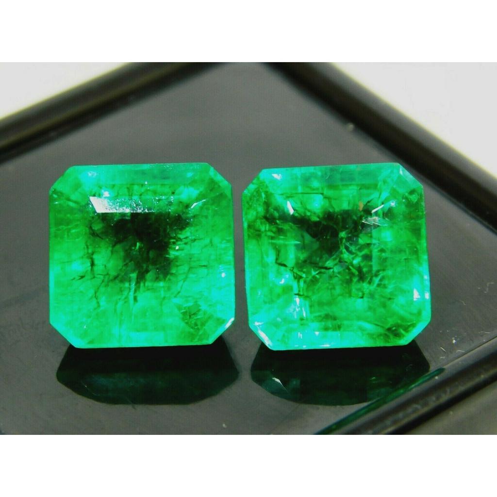 Natural Emerald Cut CERTIFIED 16 Ct Untreated Colombian Green Loose Gemstone MQ-18 002