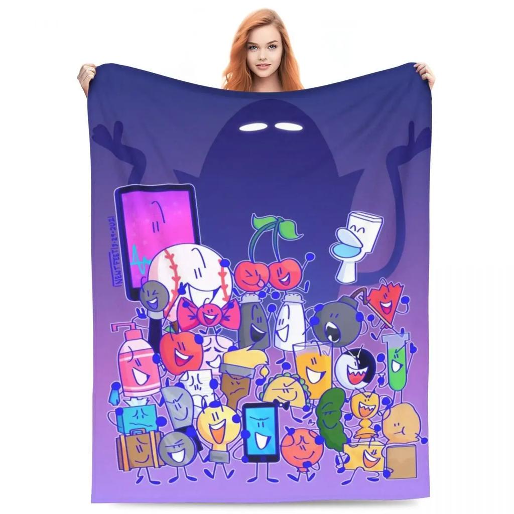 BFDI Inanimate Insanity Alle Charaktere Cartoon-Decke Battle for Dream Island Decke Bettwäsche Büro Weiche Schlafzimmer-Steppdecke