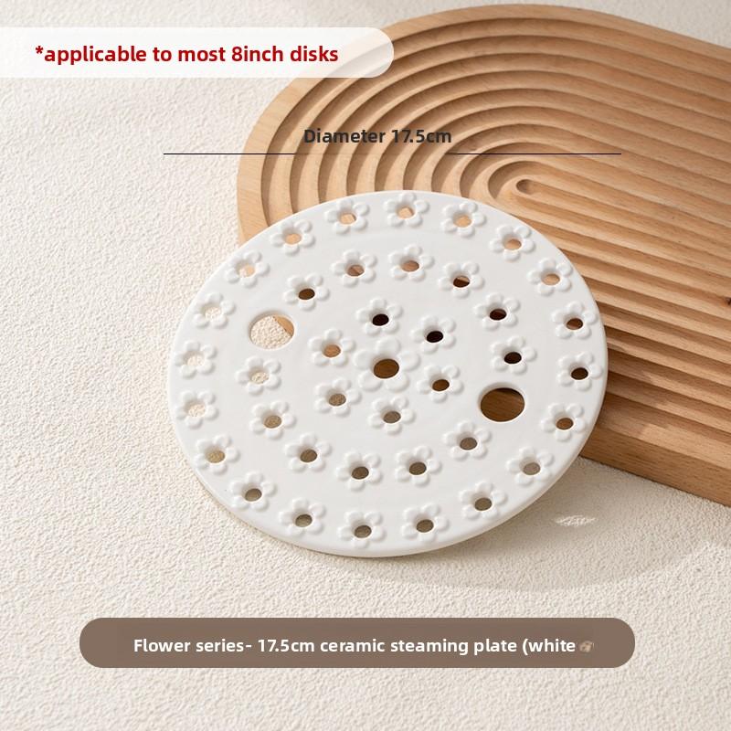 

Creative Ceramic Steamer Plate High Value Dumpling Tray Double Layer Drain Dish Home Use