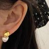 925 Silver Bold Two-Tone Suji Oval Two-Way Earrings