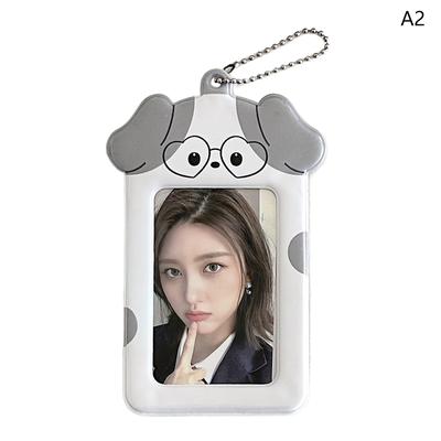 1 soporte para tarjetas fotográficas de 3 pulgadas, llavero con soporte para tarjetas fotográficas Kawaii Kpop, protector para tarjetas fotográficas Ins Idol, fundas para tarjetas de autobús