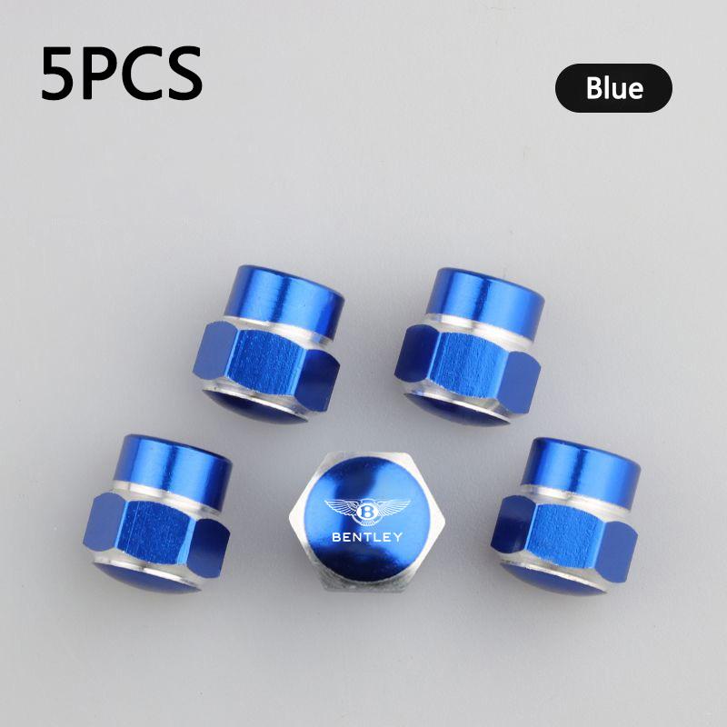 5Pcs Aluminum Car Wheel Tire Valve Cap Dustproof Cover For Bentley Flying Spur Continental GT Bentayga Mulsanne Auto Accessories