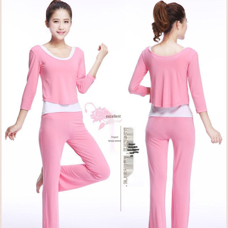 Modal Mid-Sleeve Yoga Suit: Women's 3-Piece Set for Dance & Practice, Comfortable Loose Fit