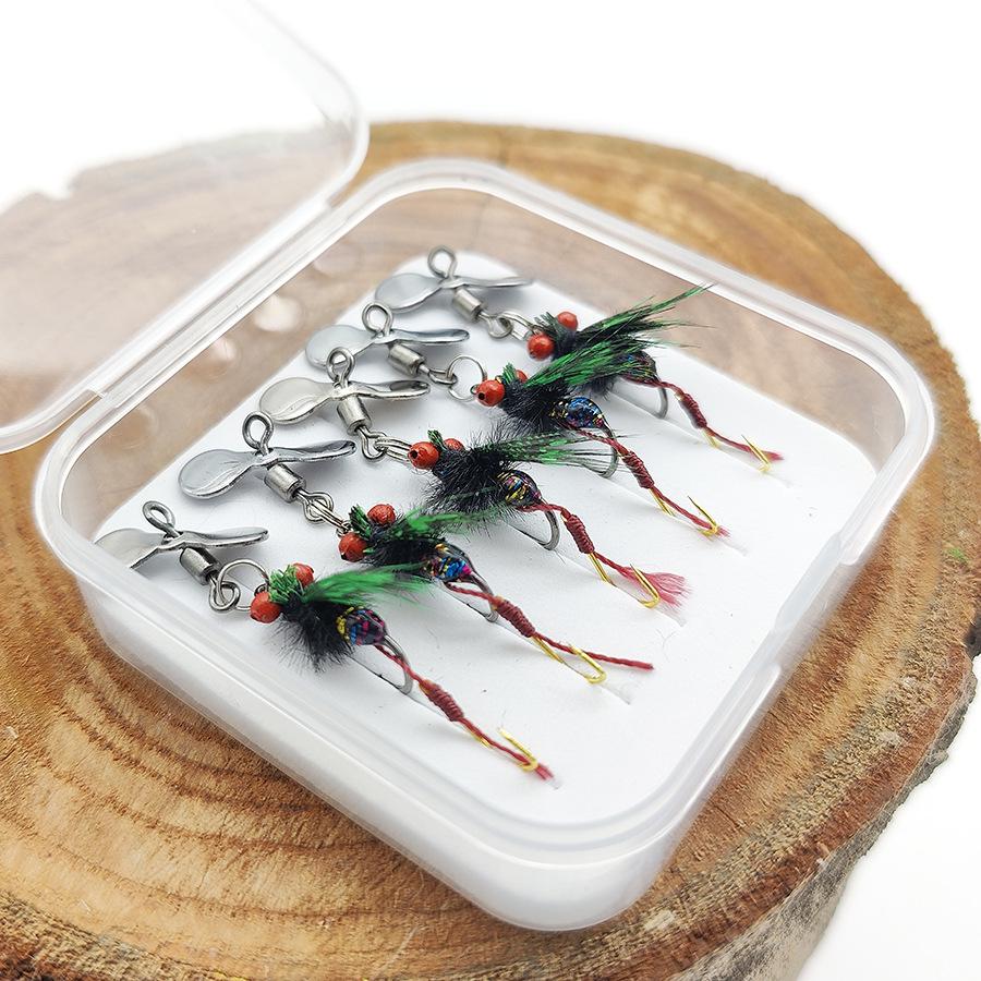 Double Hook Rattlesnake Fly: Colorful Wing Micro Lure for Mosquito, Horsemouth, Striped Fish—Bionic Nanoworm.