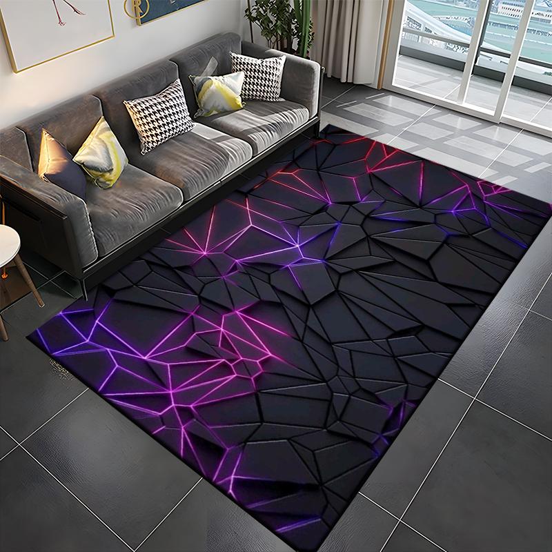 3D Abstrakter Spiegel Geometrische Illusion Großer Bereich Teppich Teppich für Zuhause für Wohnzimmer Schlafzimmer Sofa Dekor Boden Kinder Spielmatte Geschenk