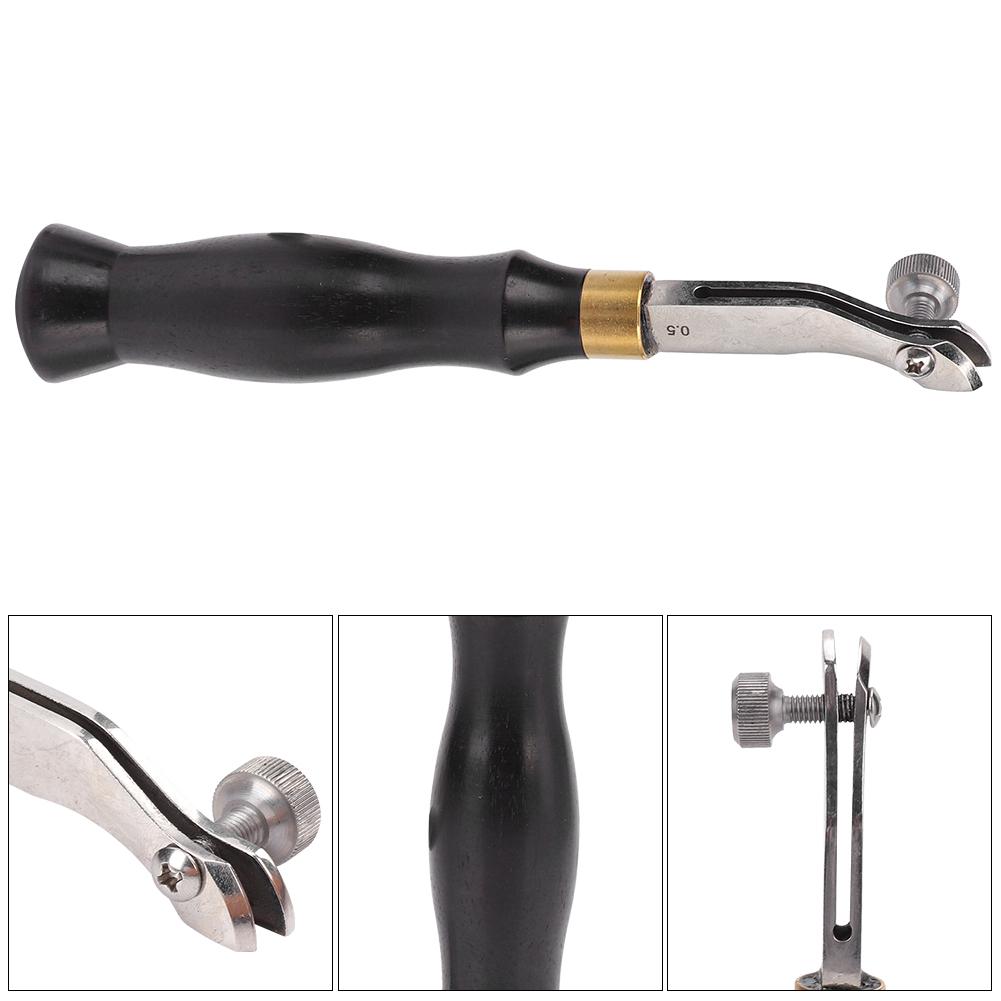 Ebony Handle Adjustable Stainless Steel Edge Creaser Leather Craft Press Hand DIY Tool