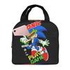 Custom S-Soniced Insulated Lunch Bags for Work School Hedgehog Game Resuable Cooler Thermal Lunch Box Men Women