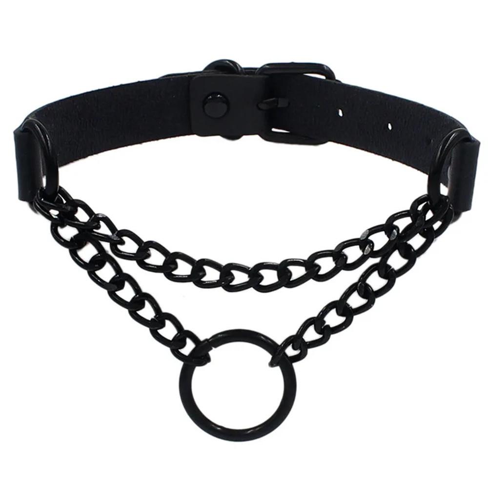 2025 Damen Gothic Herz Choker Halskette Schwarz Rot Halskette PU Leder Kragen Ketten Maid Punk Cosplay Access