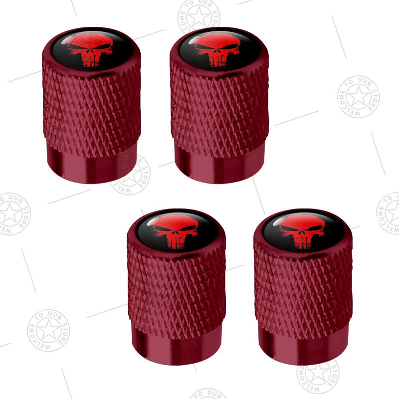 4pcs Skull Logo Car Wheel Tire Valve Caps Air Stem Aluminum Accessories For Jeep Wrangler Gladiator Renegade Ford F-150 Ranger LVCZN1
